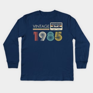 Vintage 1985 Limited Edition Cassette Kids Long Sleeve T-Shirt